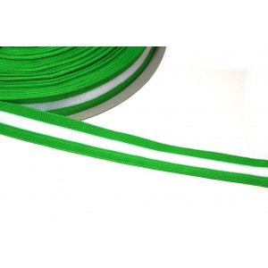 1m elastisches Streifenband 25mm weiss/apfelgrün